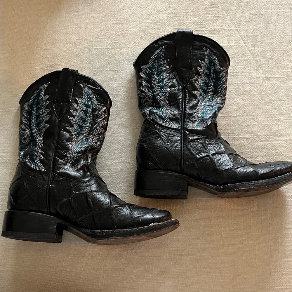 Kids Black Cowboy Boots